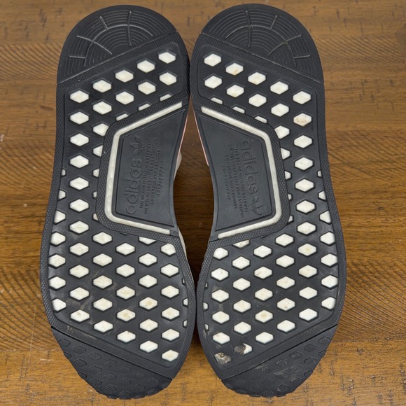 Adidas NMD R1 Shoes Mens 9 White Pink Low Top Athletic Running Sneakers Casual - Picture 7 of 10